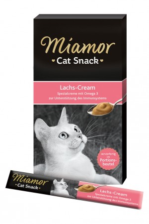 Miamor Lasch Cream gardums kaķiem ar lasi un Omega3 15g x 6